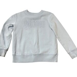 Abercrombie Kids Light Blue Embroidered Logo Crewneck Sweatshirt Size 7/8